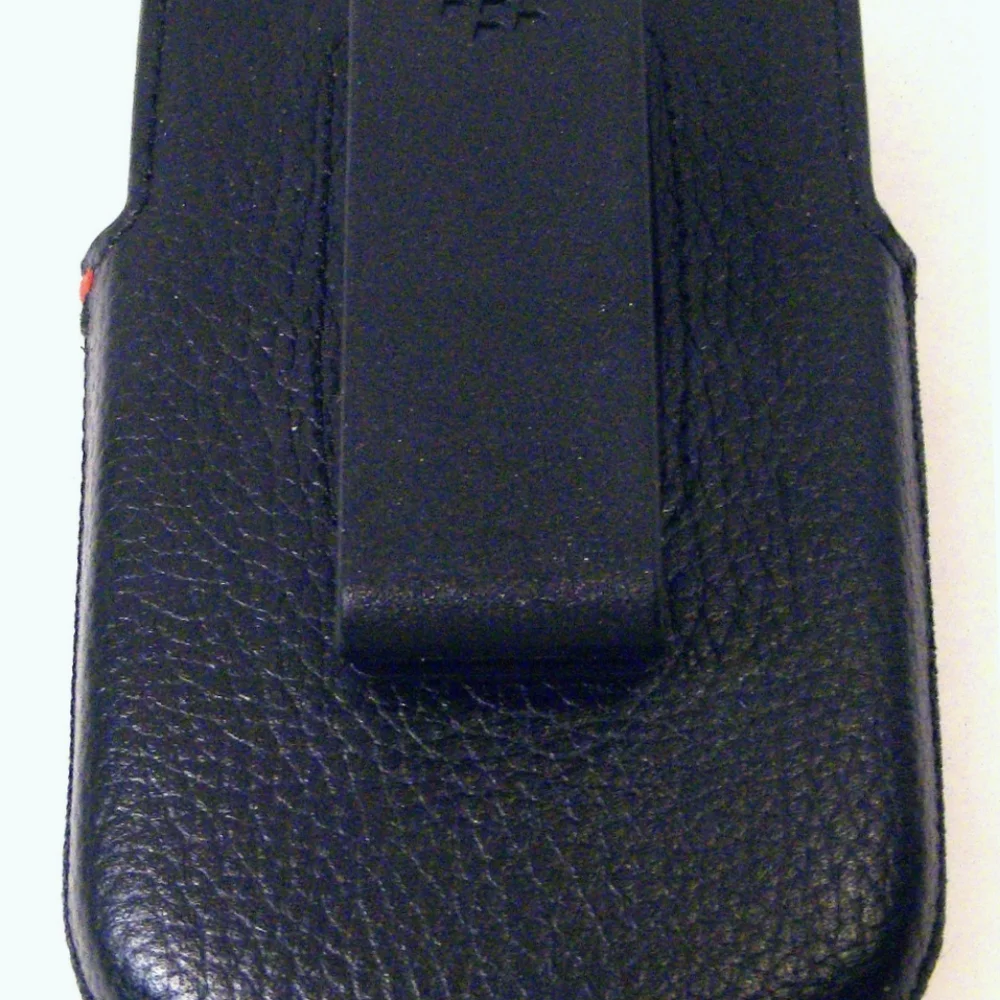 Leather Swivel Holster for Rim BlackBerry Q10 - Black